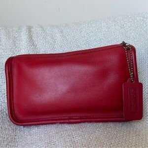 Vintage COACH Chunky Case makeup money Pouch 7165 Red